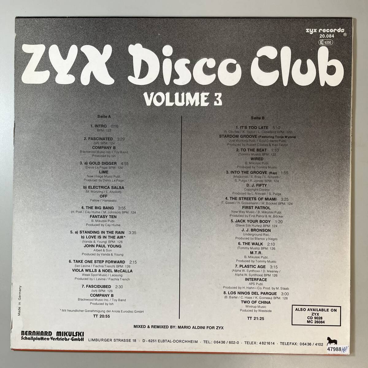 47988★美盤【ドイツ盤】 COMPANY B / ZYX DISCO CLUB - VOL. 3 _画像2