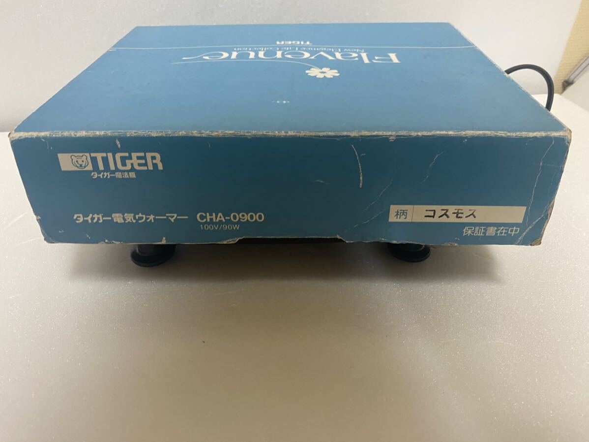 ～１円スタート～【未使用保管品】 TIGER タイガー 保温 電気ウォーマー CHA-0900 レトロ 花柄 コスモス柄 動作確認済み 箱付_画像2