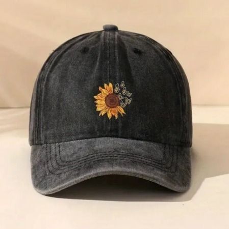 【新品未使用】帽子　キャップ　グレー　レディース　韓国　花