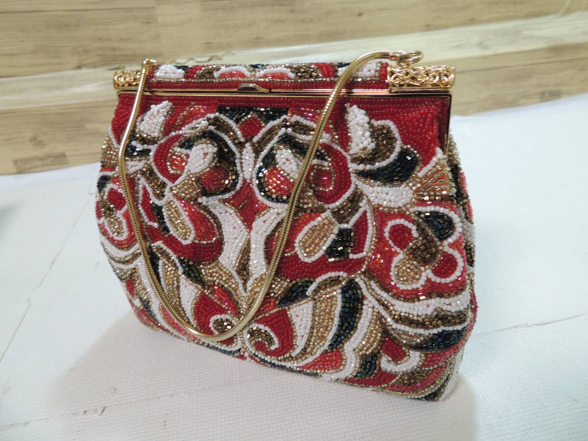 [ fashion accessories ] beads bag woman small articles 20cm×15cm[ Manufacturers unknown ][ beautiful goods ]