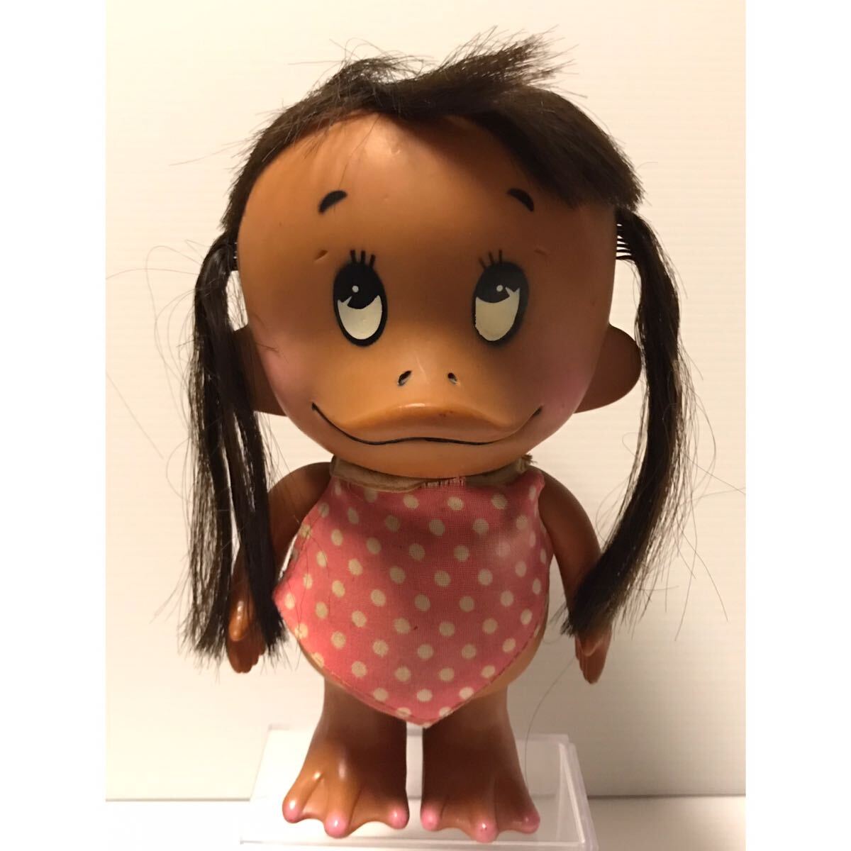  height 20cm Showa Retro Kappa girl sofvi doll that time thing sofvi doll Vintage river ...... brown . polka dot toy old former times 