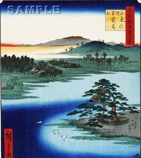  真作保証　東京都伝統工芸品　額装　　歌川広重　　木版画　 #110 千束の池袈裟懸松 初版1856-58年頃　　　　広重の世界を唸らせた名構図!_画像7