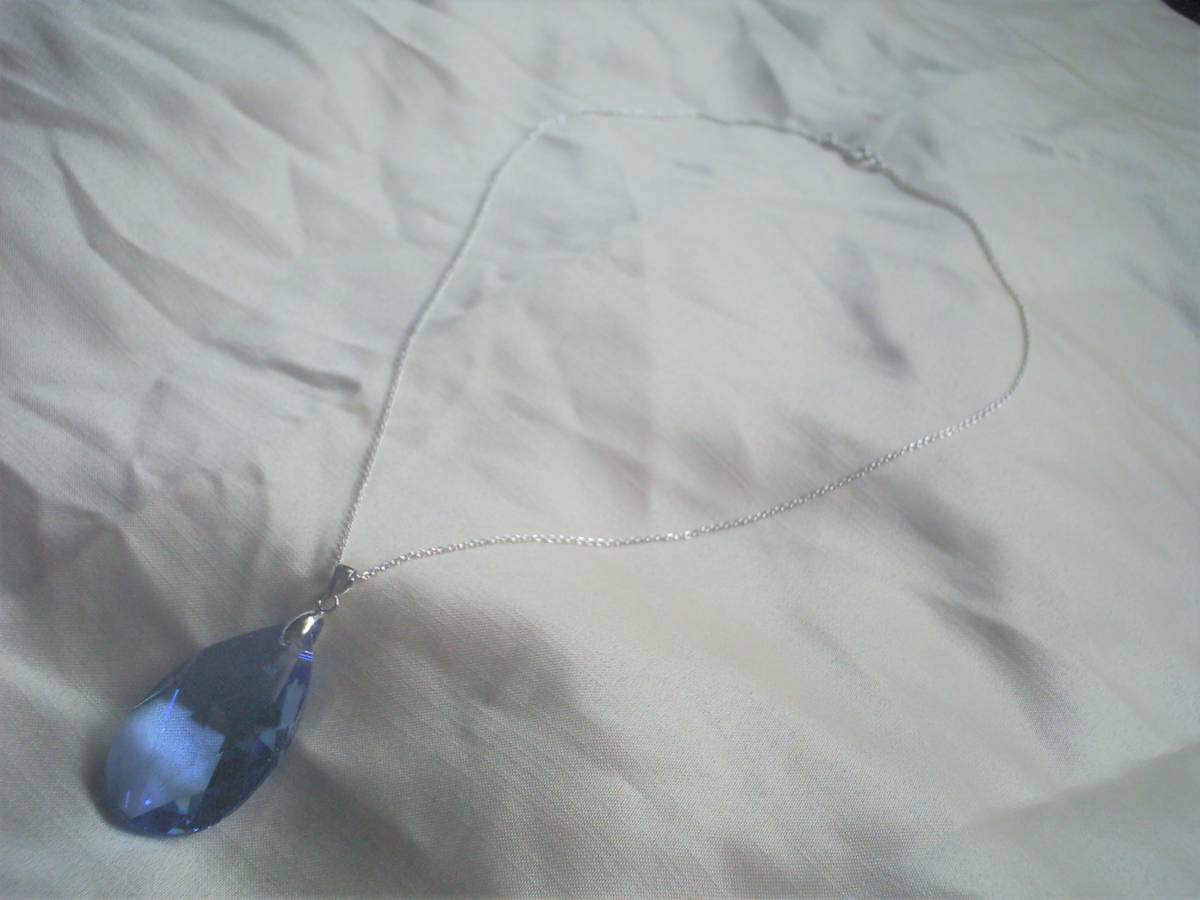 * hand made crystal glass & silver 925 blue .... pendant new goods **