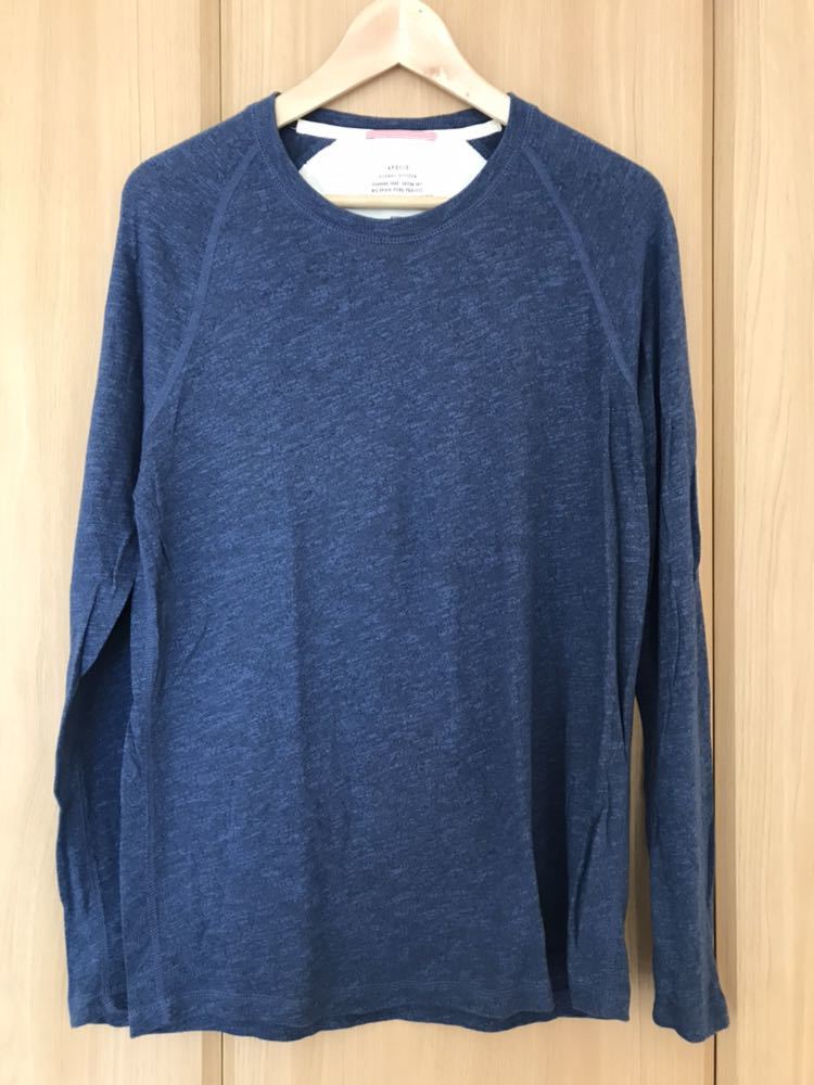 【新品】 APOLIS アポリス / コットン ニット カットソー / M インディゴ