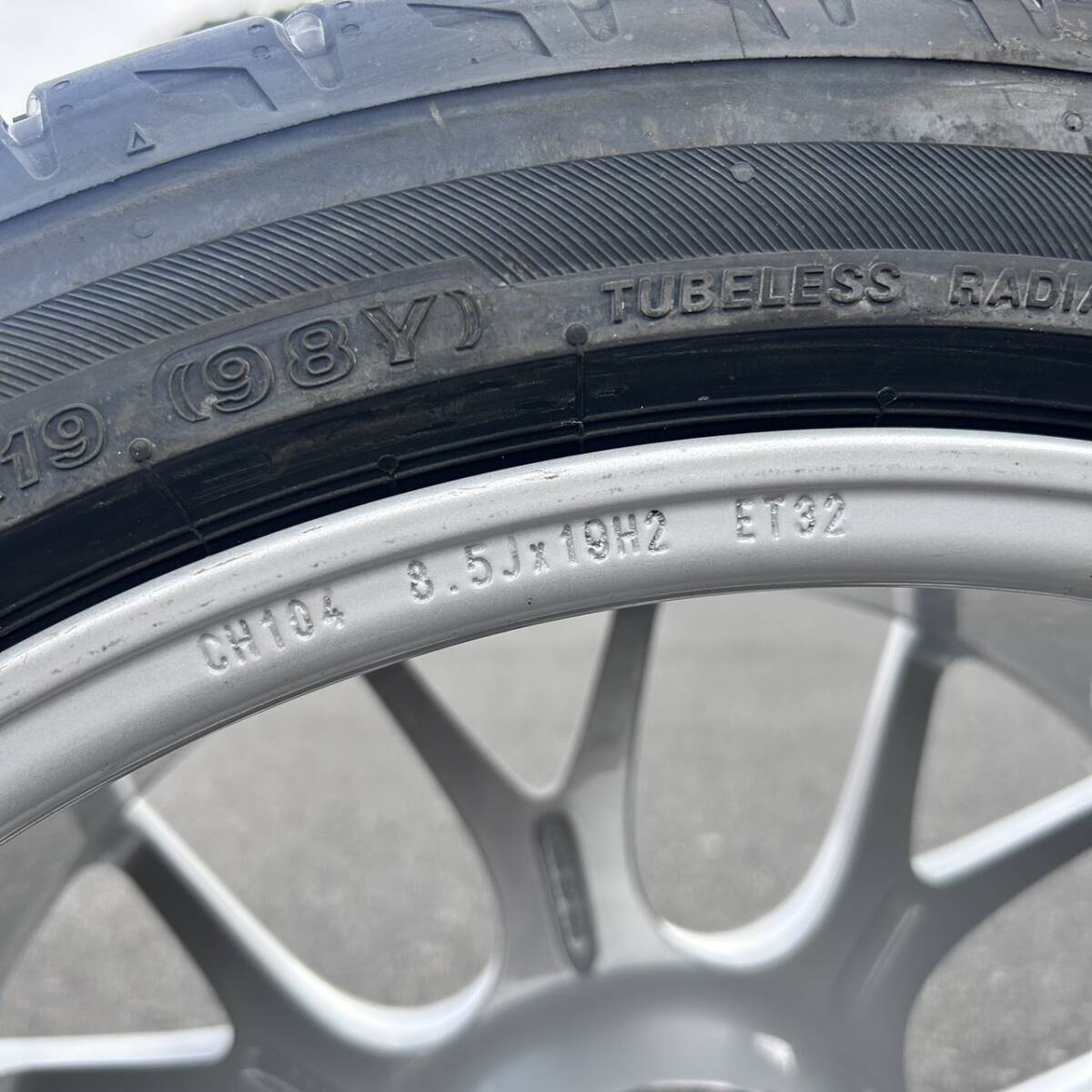 【希少！】BBS(CHR) 19インチ 8.5J×19H2 ダイヤモンドシルバー(DS) 4本セット 中古品_画像9