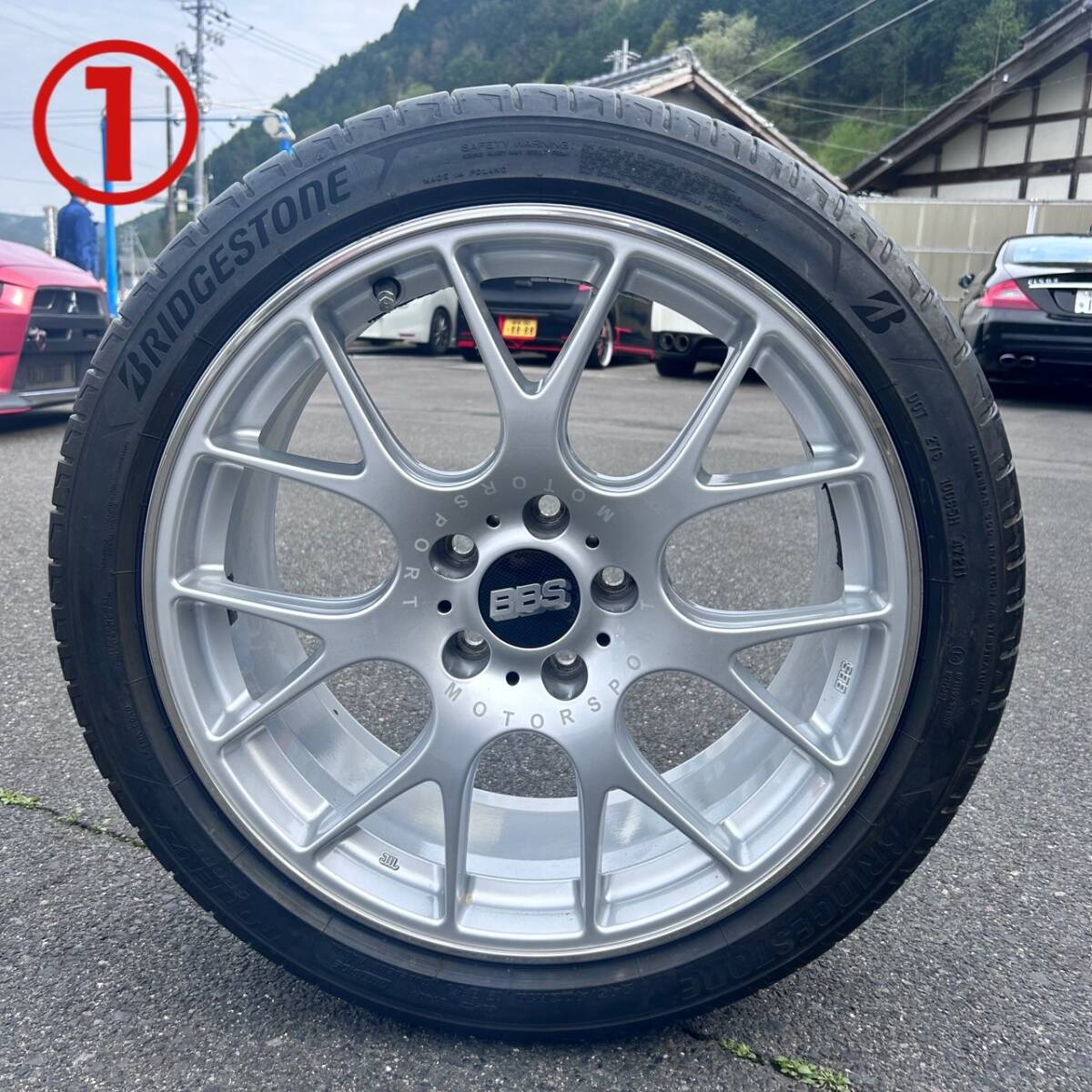 【希少！】BBS(CH-R) 19インチ 8.5J×19H2 ダイヤモンドシルバー(DS) 4本セット 中古品_画像2