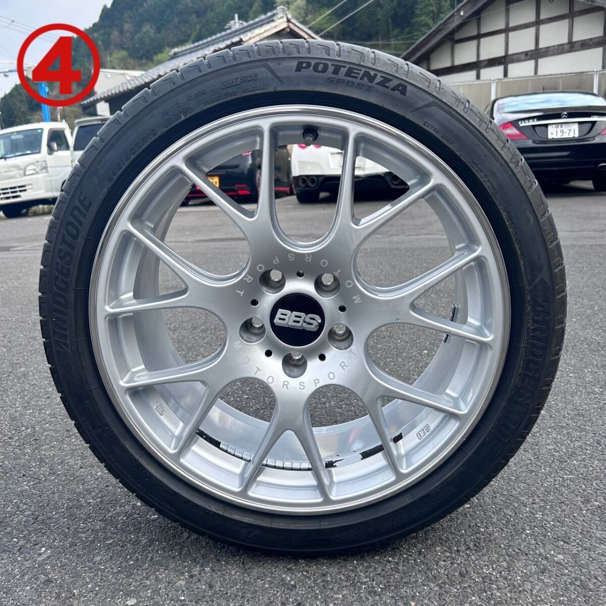 【希少！】BBS(CH-R) 19インチ 8.5J×19H2 ダイヤモンドシルバー(DS) 4本セット 中古品_画像5