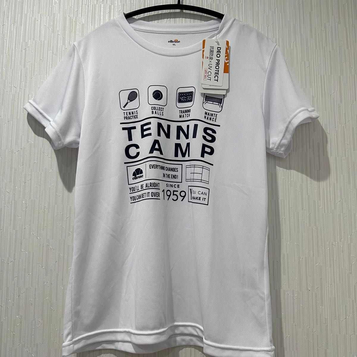 ellesseエレッセテニスウェアキャンプ半袖Tシャツ ホワイトレディースL新品