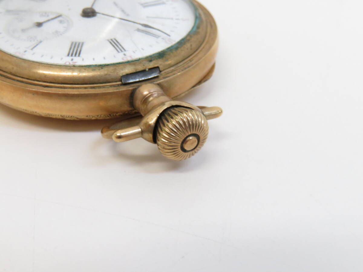 16577 新604-362 ウォルサム 懐中時計 蓋閉じない ゴールド色 本体 時計 ウォッチ レトロ アンティーク WALTHAM 60の画像3