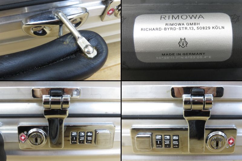 16618 ロ605-126 リモワ スーツケース GMBH RICHARD BYRD STR.13 50829 4輪 RIMOWA シルバー色 銀色 中古品 ヤ120の画像7