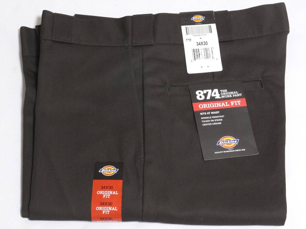 ★DICKIES ディッキーズ ワーク パンツ 874DB ダークブラウン 34×30 未使用品★_画像1