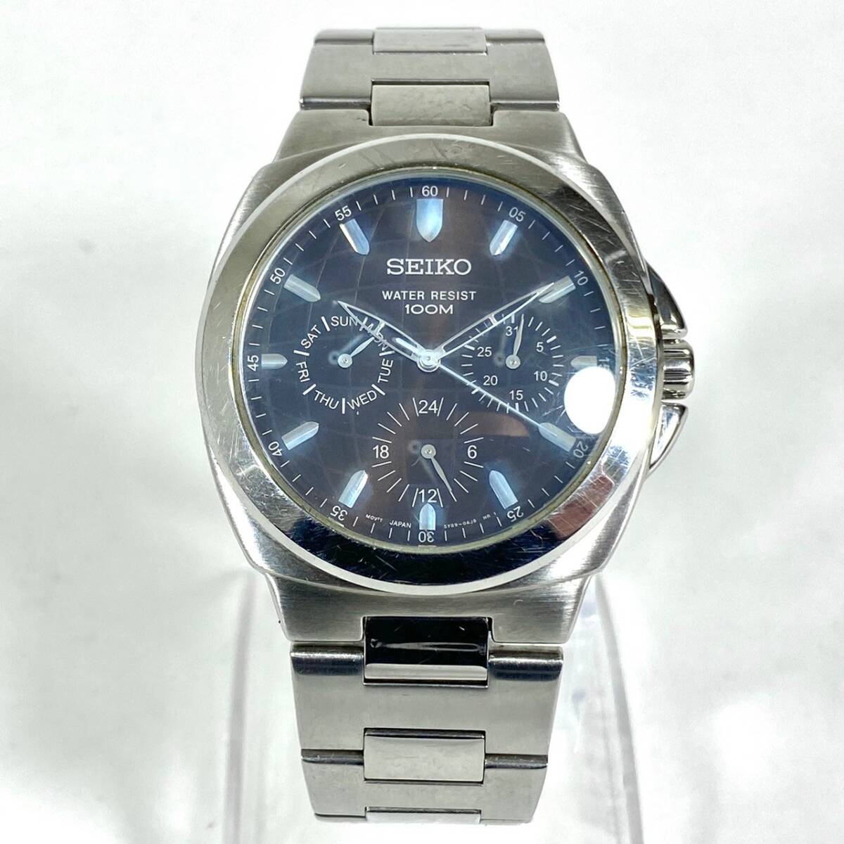 ☆1000円スタ!☆SEIKO WATER RESIST 100M Chronograph セイコー 簡易動作確認済 メンズ 腕時計 WristWatch ビンテージ Vintage RL T13_画像2