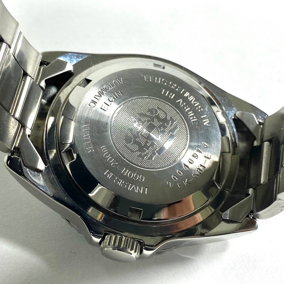 ☆付属品多数☆ELGIN AUTOMATIC DEEPSEA 200M DIVER'S エルジン ダイバーズ 簡易動作確認済 メンズ 腕時計 WristWatch Vintage RL T18の画像7
