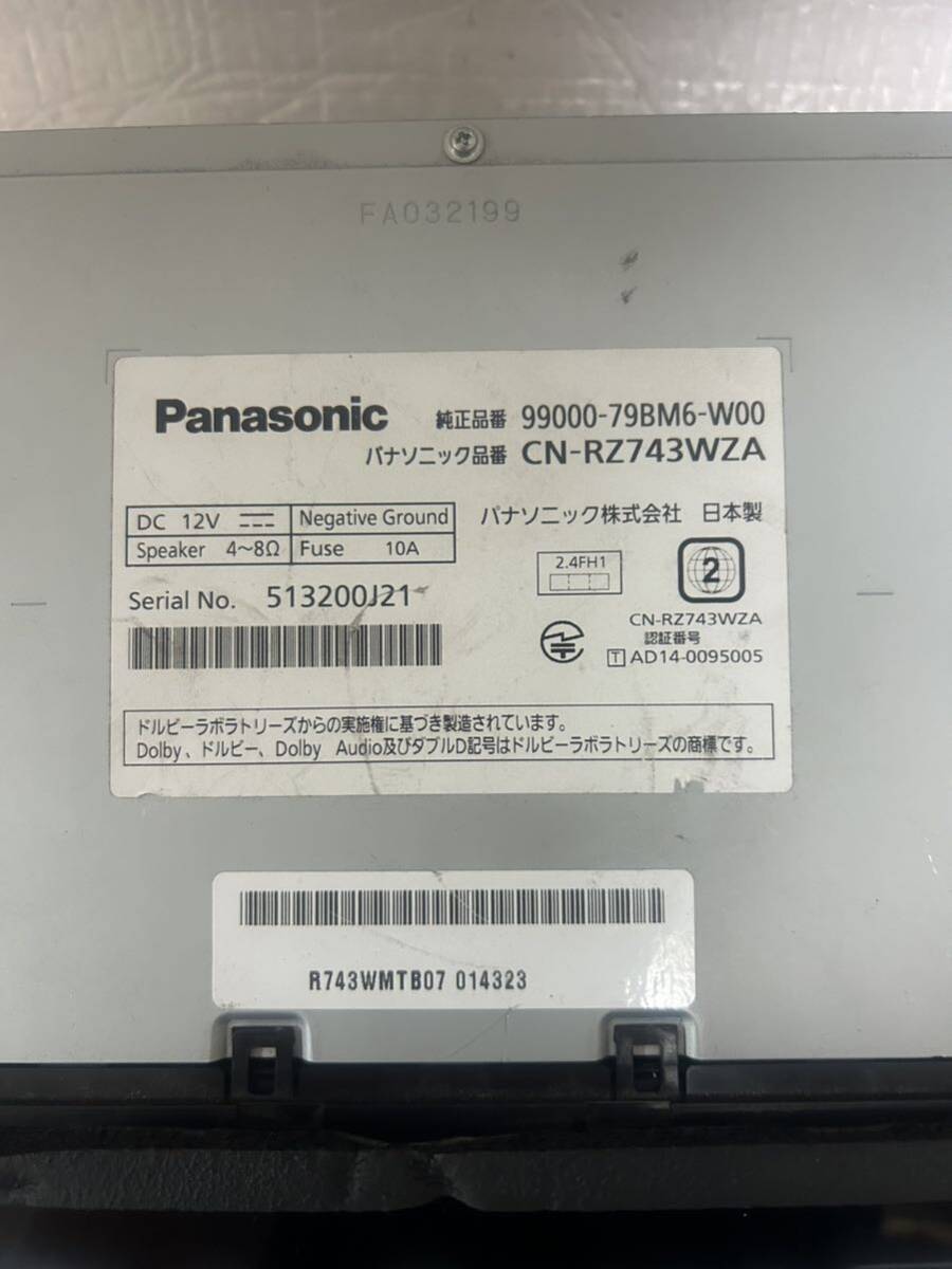 動作OK!! スズキ 純正OP Panasonic メモリーナビ CN-RZ743WZA 地図2018年 CD DVD Bluetooth パナソニック オプション_画像9