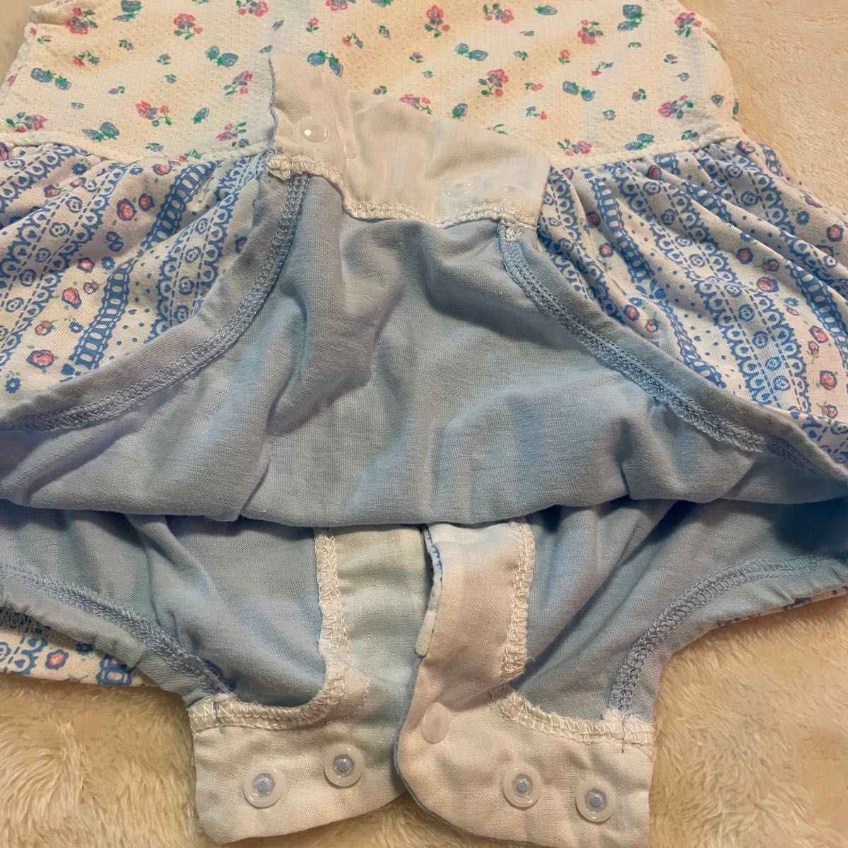 西松屋　ロンパース ベビー服 女の子　スカート　半袖　リボン　花柄　80サイズ
