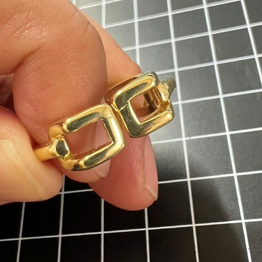 A449 匿名配送 指輪 レディース リング ゴールド チェーン フリーサイズ 鎖 サイズ調節可能 豪華 華やか メンズ シンプル_画像9