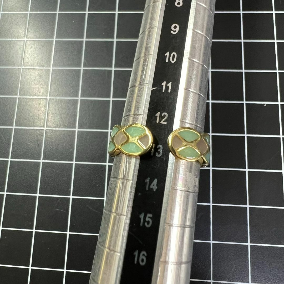 A622 匿名配送 指輪 レディース オイルドロップ ツーカラー リング ゴールド フリーサイズ サイズ調節可能 シンプル 可愛い_画像9
