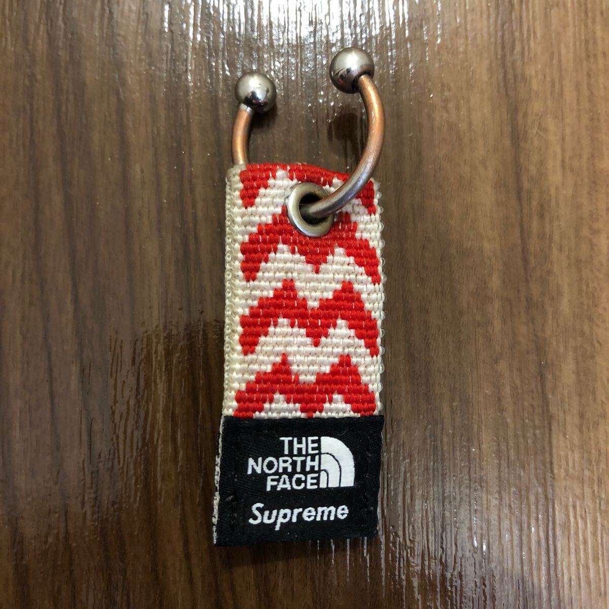 Supreme The North Face Woven Keychain Red シュプリーム ザ ノース フェイス ウオウブン キーチェーン レッド　中古_画像1