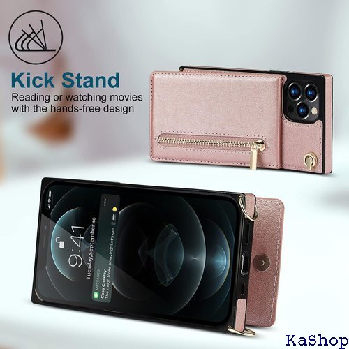 iPhone12 pro Max ケース ショルダー ディケース カード入れ スマホケース 携帯カバー ピンク 194