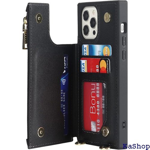 iPhone12 pro Max ケース ショルダー カード入れ カバー スマホケース 携帯カバー ブラック 264_画像6