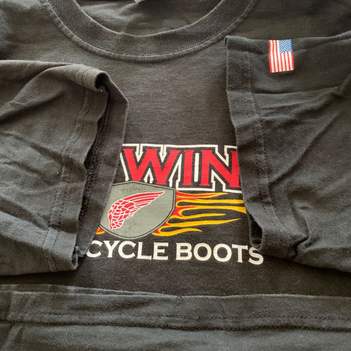 【Red Wing】レッドウィング 半袖Tシャツ US企画 Motorcycle Boots バイク ハーレー アメリカン好きに Mサイズ US古着 ブラック_画像8