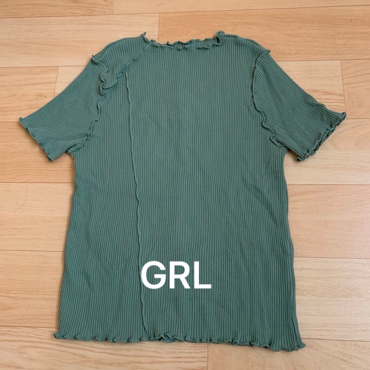 GRL トップス リブニット Tシャツ 半袖 カットソー 