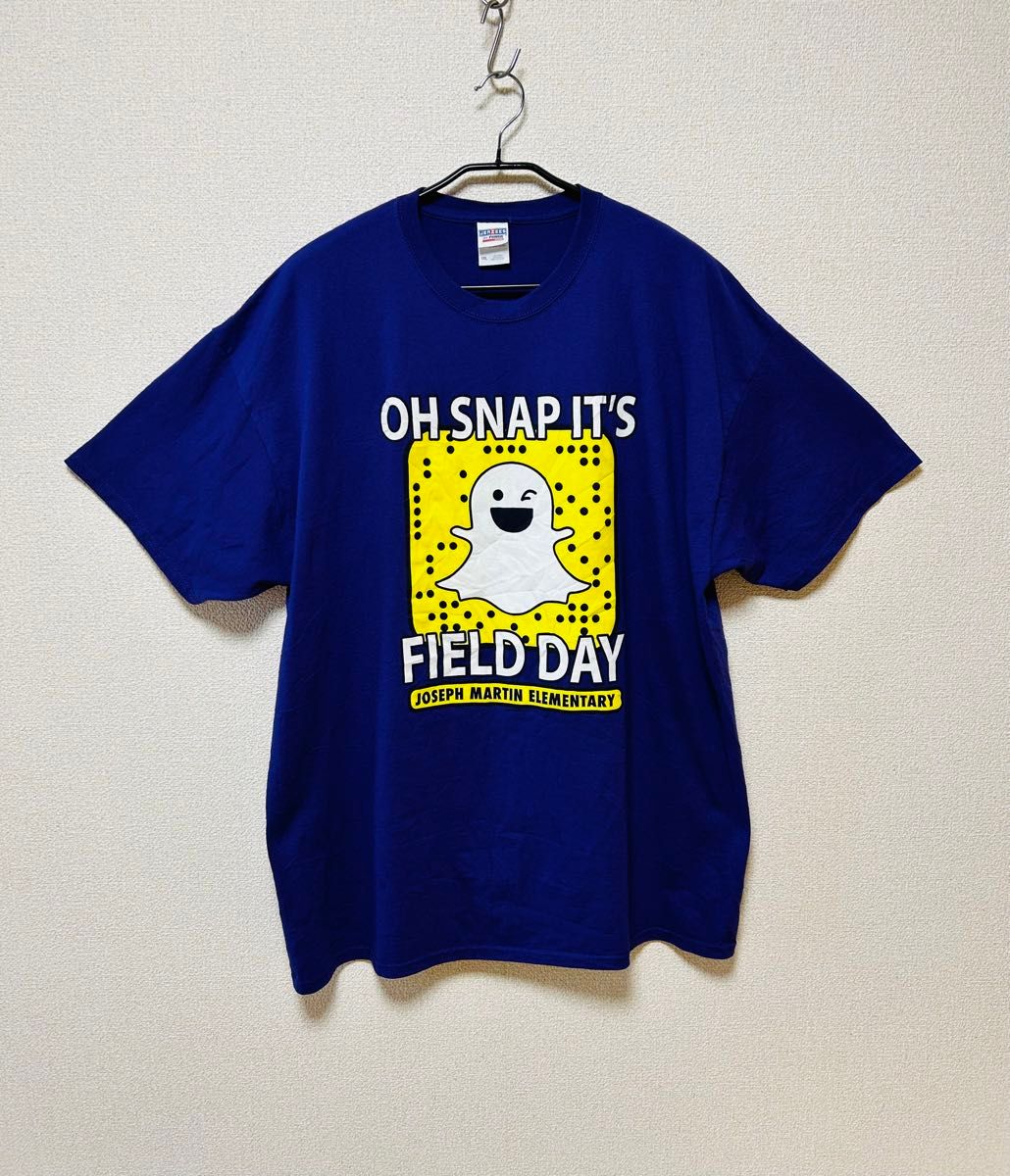 【US古着】SnapchatモチーフTシャツ(2XL/パープル)