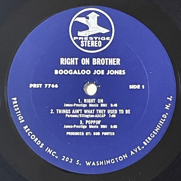 Boogaloo Joe Jones - Right On Brother - Prestige ■ Van Gelder_画像2