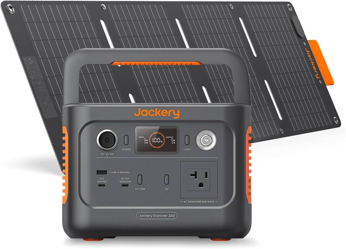 【新品】Jackery Solar Generator 240 New Version 256Wh ポータブル電源 ソーラーパネル セット SolarSaga 40W