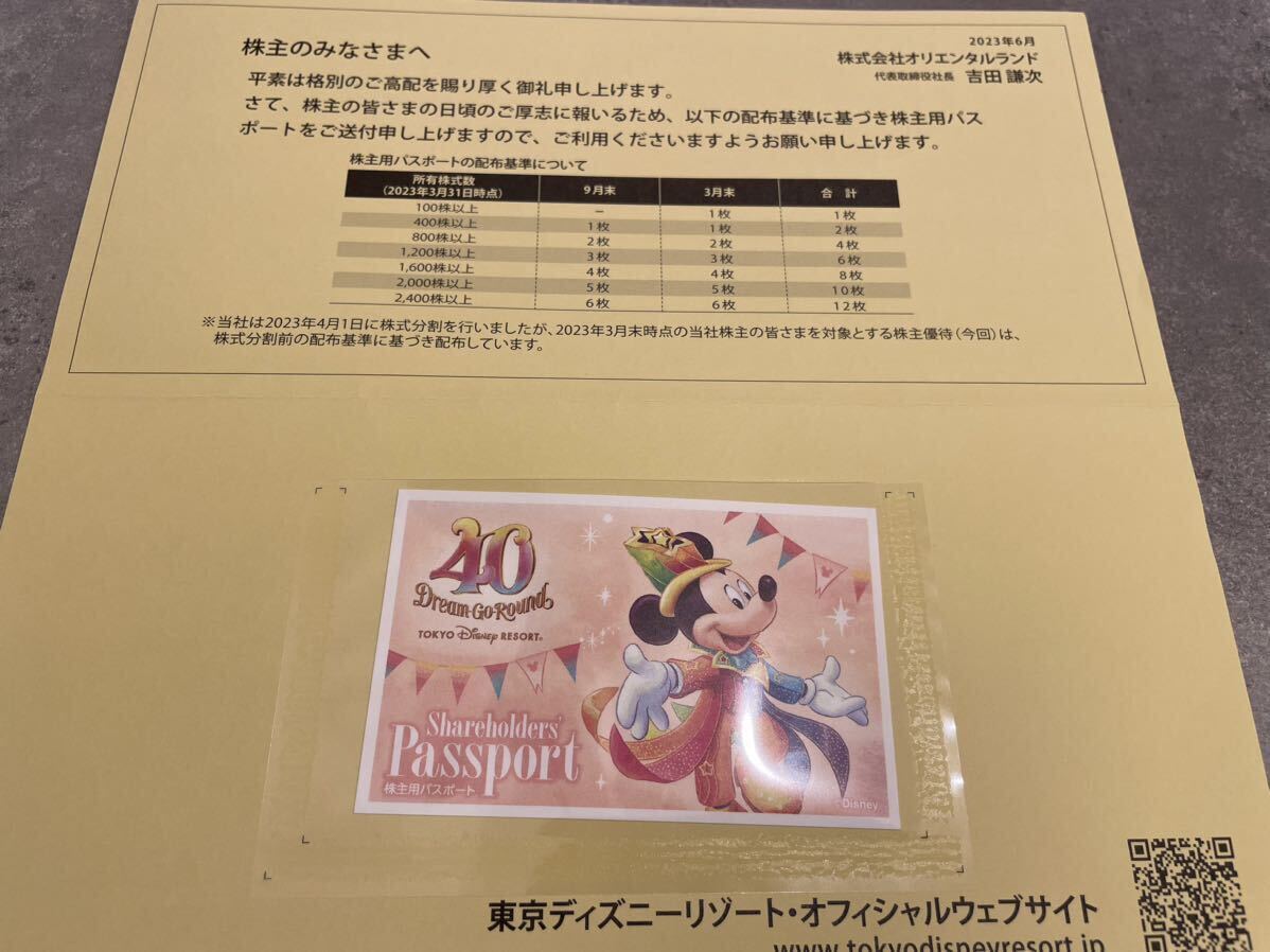 東京ディズニーランド　株主パスポート_画像1