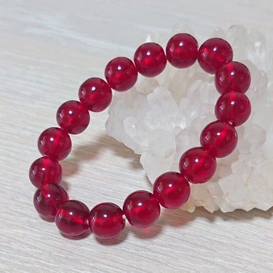 新品【Garnet color glass ブレスレット 10mm】