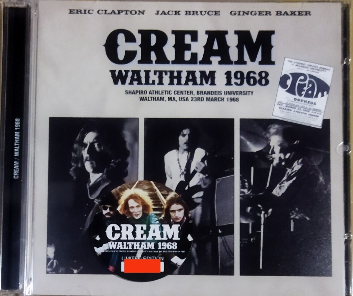 【送料ゼロ】Cream / Eric Clapton ’68 Live Waltham USA クリーム エリック・クラプトン _画像1