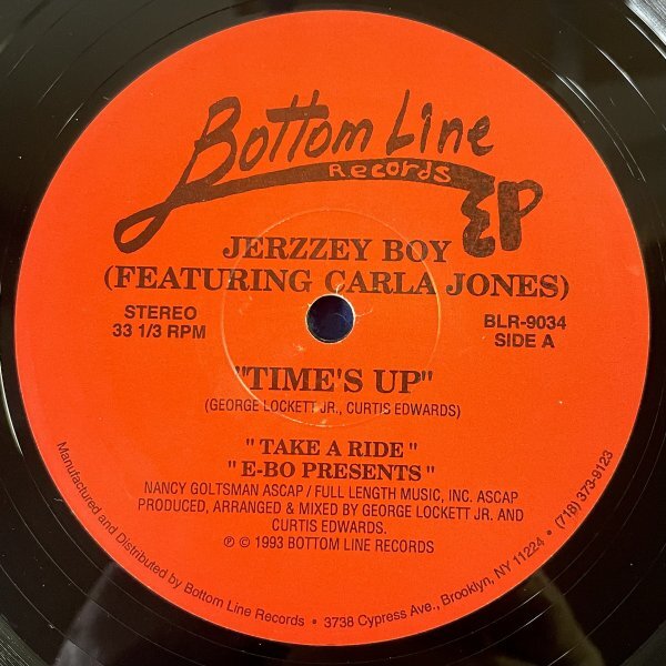 【HOUSE】Jerzzey Boy - Time’s Up / Bottom Line Records BLR-9034 / VINYL 12 / US_画像1