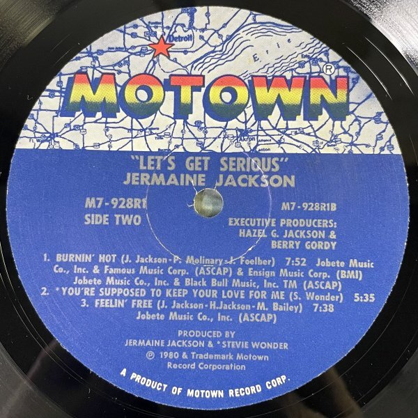 【FUNK】【SOUL】Jermaine Jackson - Let's Get Serious / Motown M8-928M1 / VINYL LP / US / Stevie Wonder_画像4