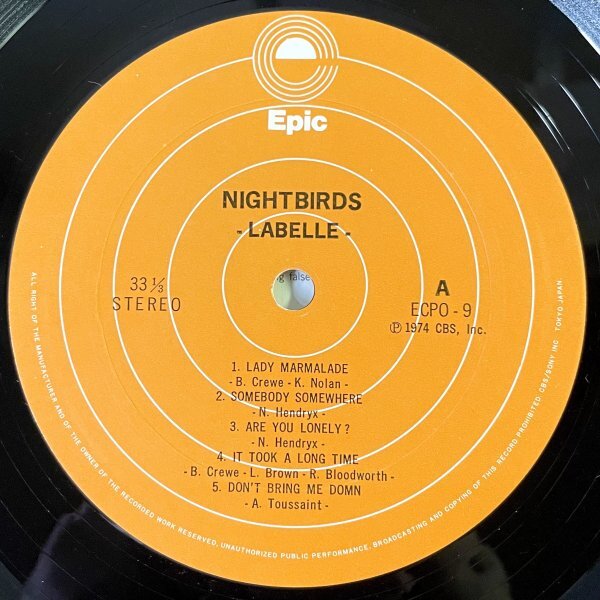 【FUNK】【SOUL】LaBelle - Nightbirds / Epic ECPO-9 / VINYL LP / JAPAN_画像5