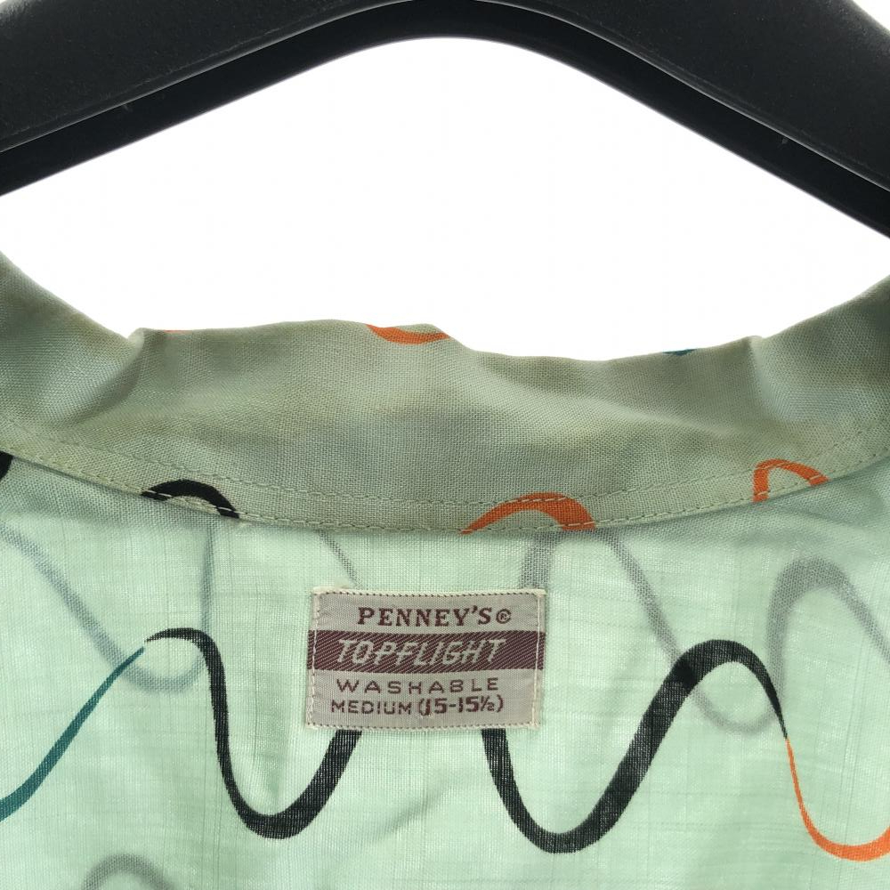 【中古】50s PENNEY'S TOPFLIGHT オープンカラーシャツ サイズM グリーン ヴィンテージ ペニーズ トップフライト [240017624820]の画像6