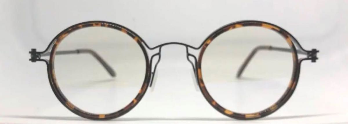 新品未使用　クラシック　丸メガネ　ブラック×ブラウンデミ　丸眼鏡　ブルーライトカット 眼鏡フレーム