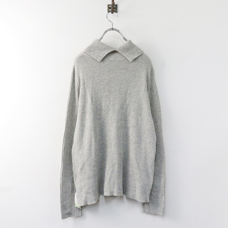  unused large size aznouazo Ora kaAS KNOW AS olacali yellowtail pig -toru15/ gray knitted pull over [2400013864039]