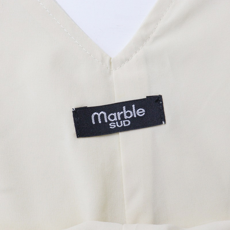 マーブルシュッド marble SUD サテン サロペット /ベージュ トップス ボトムス ノースリーブ オーバーオール ロング【2400013866811】の画像9