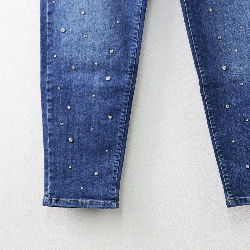 未使用 大きいサイズ サブストリート sab street mat.jeans ビジュー装飾デニムパンツ 15号/ブルー ジーンズ【2400013863421】の画像4