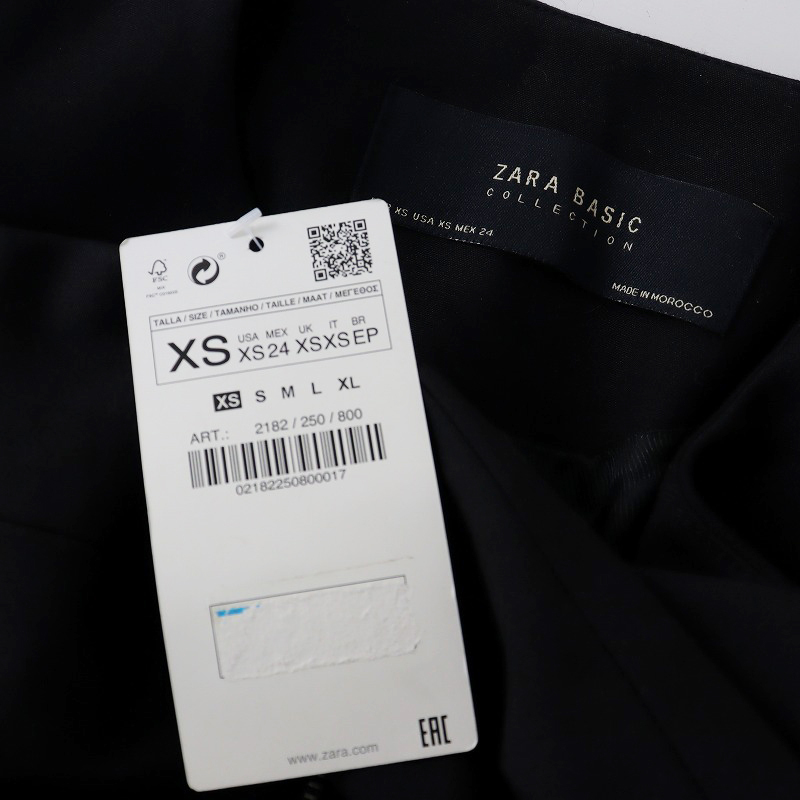 未使用 ザラベーシック コレクション ZARA BASIC collection ノーカラージップアップロングジャケット XS◇ブラック 黒【2400030065792】_画像6