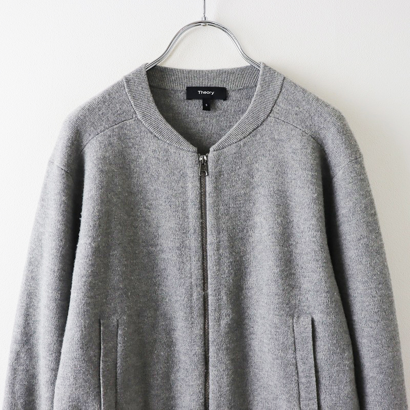  regular price 4.6 ten thousand theory Theory ELEVATED.WOOL KNIT.WOOL.BOMBER knitted jacket S/ gray wool Bomber [2400013866712]