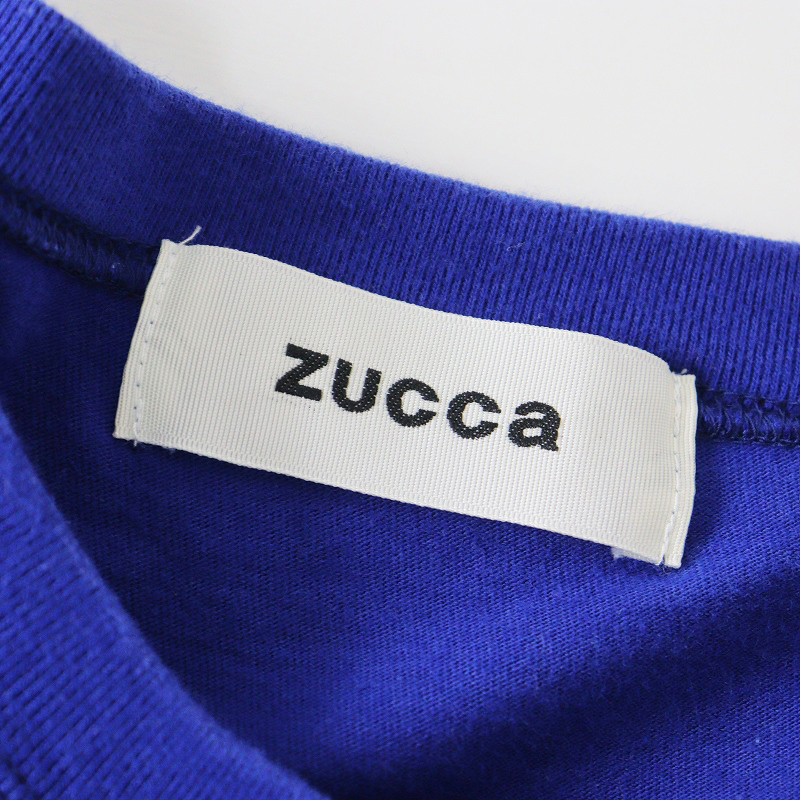 ズッカ ZUCCa コットン ドット切替ワンピース M/ブルー 【2400013877305】_画像8