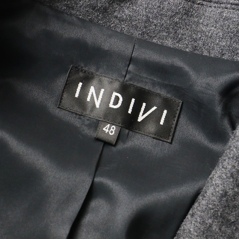 大きいサイズ インディヴィ INDIVI ウール 上下セットアップスーツ ジャケット48 スカート44/ダークグレー【2400013876186】_画像8