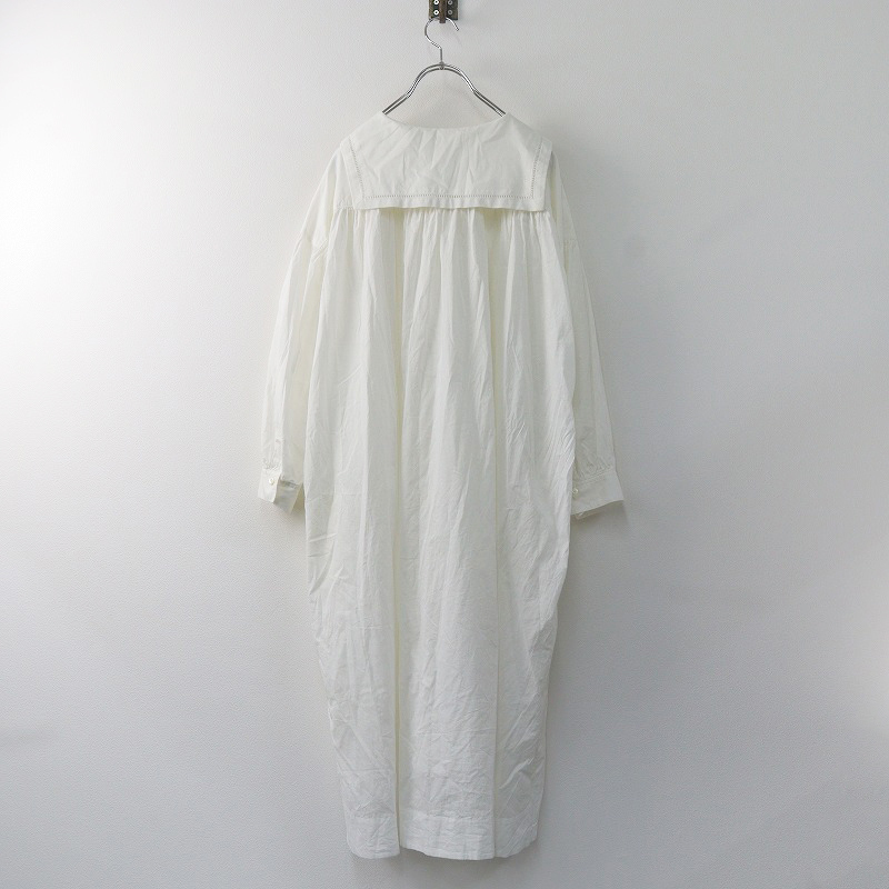 23SS Jane Marple Jane Marple Dans Le Salon French marine collar shirt dress French marine color dress M/ white [2400013871174]