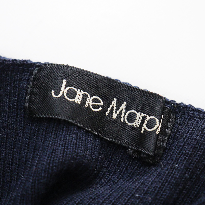 ジェーンマープル Jane Marple リボンブローチ タートルリブニット M/ネイビー セーター トップス【2400013877749】_画像8