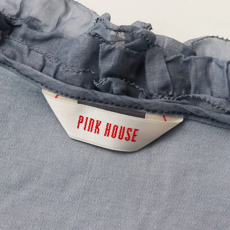 2021AW Pink House PINK HOUSE bell бур n оборка используя туника /da стойка голубой pico оборка cut and sewn лента [2400013881159]