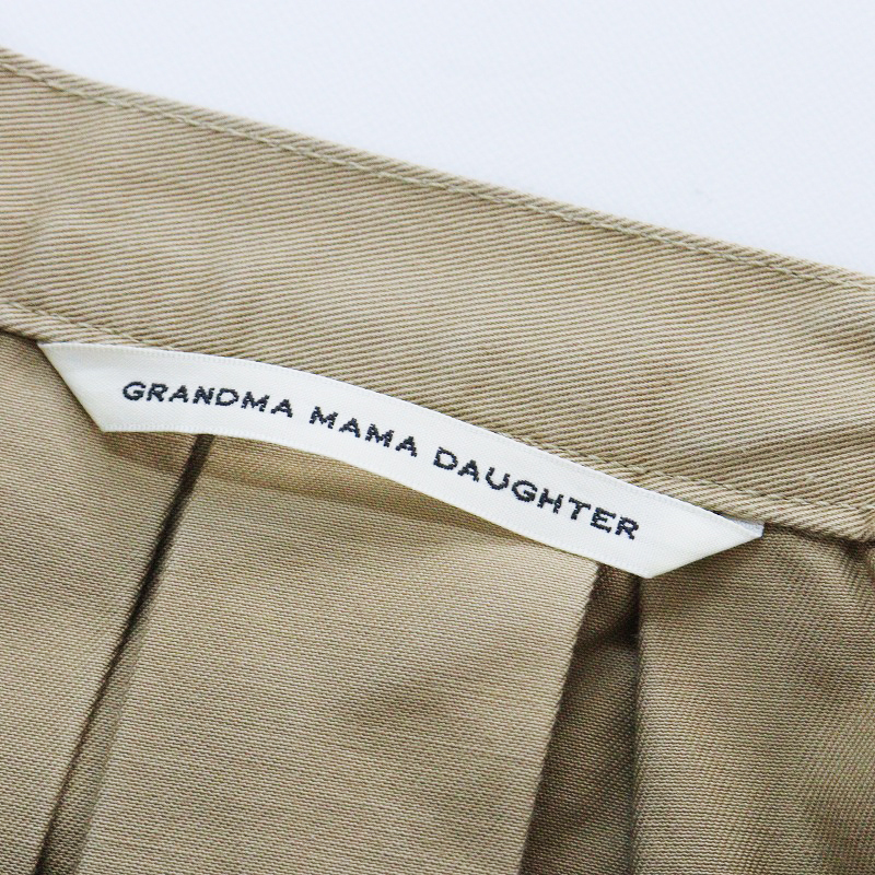 グランマママドーター GRANDMA MAMA DAUGHTER コットン タックプリーツスカート 0/ベージュ【2400013886727】_画像8