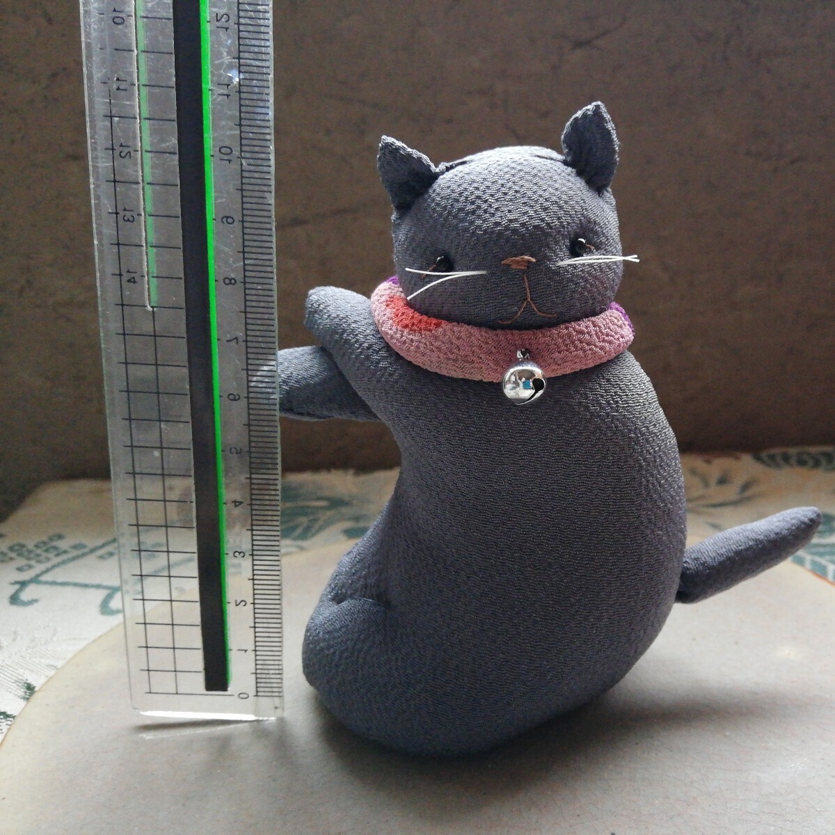 柊和◆◆ カップ猫ちゃん ◆ 猫 ねこ 着物 ちりめん 古布 縮緬 ハンドメイド 手作り 昭和レトロ アンティーク 置物 ちりめん細工 和風雑貨 の画像6