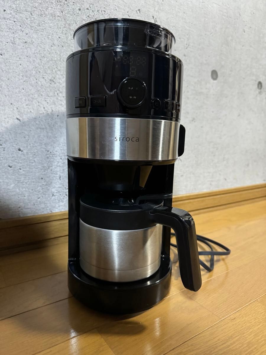 siroca コーン式全自動コーヒーメーカー SC-C122 ステンレスシルバー ブラック シロカ